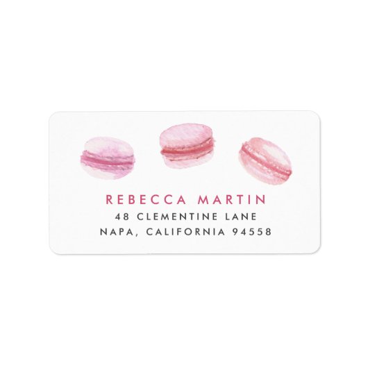 Blush roze Franse Macarons Return Address Etiket (Voorkant)