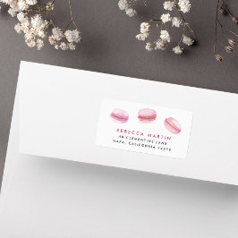 Blush roze Franse Macarons Return Address Etiket