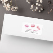 Blush roze Franse Macarons Return Address Etiket