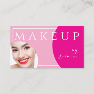 Blush Roze Fuchsia Witte Doppen Foto Make-up Visitekaartje