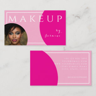 Blush Roze Fuchsia Witte Doppen Foto Make-up Visitekaartje