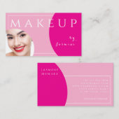 Blush Roze Fuchsia Witte Doppen Foto Make-up Visitekaartje (Voorkant / Achterkant)
