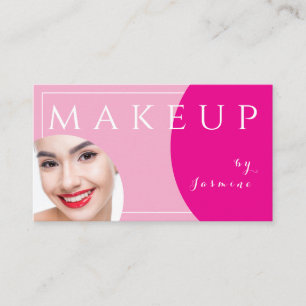 Blush Roze Fuchsia Witte Doppen Foto Make-up Visitekaartje