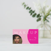 Blush Roze Fuchsia Witte Dops Foto Make-up Visitekaartje (Staand voorkant)