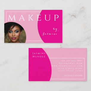 Blush Roze Fuchsia Witte Dops Foto Make-up Visitekaartje