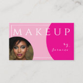Blush Roze Fuchsia Witte Dops Foto Make-up Visitekaartje (Voorkant)