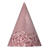 Blush Roze geborsteld metaal Glitter Monogram Naam Feesthoedjes (Achterkant)