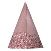 Blush Roze geborsteld metaal Glitter Monogram Naam Feesthoedjes (Achterkant)