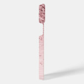 Blush Roze geborsteld metaal Glitter Monogram Naam iPhone Hoesje (Rechterkant)