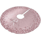 Blush Roze geborsteld metaal Glitter Monogram Naam Kerstboom Rok (Gekanteld)