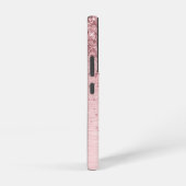 Blush Roze geborsteld metaal Glitter Monogram Naam Samsung Galaxy Hoesje (Rechterkant)