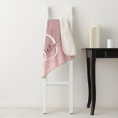 Blush Roze geborsteld metaal Glitter Monogram Naam Sherpa Deken (In situ)