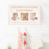 Blush roze | Gefeliciteerd Afstuderen Foto Spandoek (Insitu)