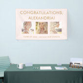 Blush roze | Gefeliciteerd Afstuderen Foto Spandoek (Beurs)