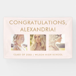 Blush roze | Gefeliciteerd Afstuderen Foto Spandoek