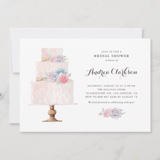 Blush roze gelaagde Cakker Succulosans Vrijgezelle Kaart (Voorkant)