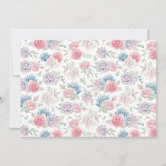 Blush roze gelaagde Cakker Succulosans Vrijgezelle Kaart (Achterkant)