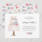 Blush roze gelaagde Cakker Succulosans Vrijgezelle Kaart (Voorkant / Achterkant)