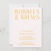 Blush Roze & gele bubbels & Brews Verloving Kaart (Voorkant)