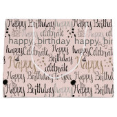 Blush Roze Gelukkige Verjaardag Groot Cadeauzakje (Voorkant)