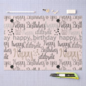 Blush Roze Gelukkige Verjaardag Tissuepapier