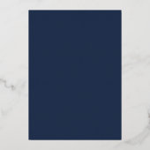 Blush roze Geometric Navy Blue Vrijgezellenfeest Folie Uitnodiging (Achterkant)