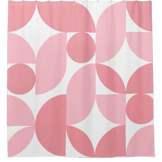 Blush roze geometrisch Abstract patroon Douchegordijn (Voorkant)