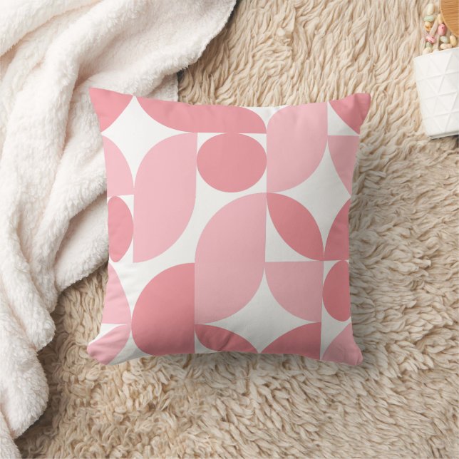 Blush roze geometrisch Abstract patroon Kussen (Deken)