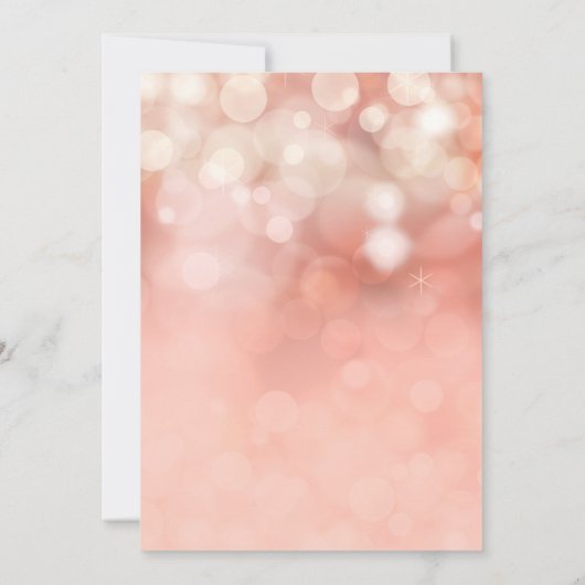 Blush roze geometrisch goud glitter twinkle lampje kaart (Achterkant)