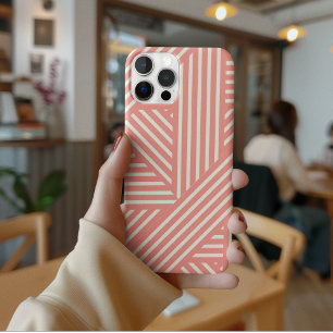 Blush Roze Geometrisch Patroon Vrouwelijke Girly S Case-Mate iPhone Case