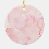 Blush Roze Geometrische Bloemen Moeder van de brui Keramisch Ornament (Achterkant)