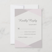 Blush roze geometrische elegante moderne bruiloft  kaart (Voorkant)