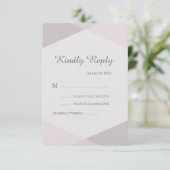 Blush roze geometrische elegante moderne bruiloft  kaart (Staand voorkant)