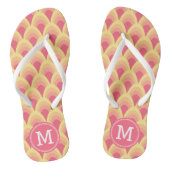 Blush roze geometrische patronen personaliseren Mo Teenslippers (Voetbed)