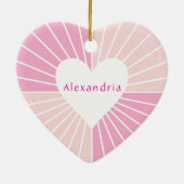 Blush roze gepersonaliseerd hart keramisch ornament (Achterkant)