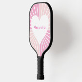 Blush roze gepersonaliseerd hart pickleball paddle (Links)
