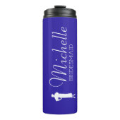 Blush roze gepersonaliseerde bridesmaid thermosbeker (Voorkant)