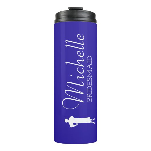 Blush roze gepersonaliseerde bridesmaid thermosbeker (Voorkant)