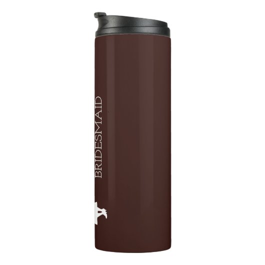 Blush roze gepersonaliseerde bridesmaid thermosbeker (Geroteerd rechts)