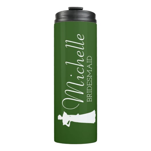 Blush roze gepersonaliseerde bridesmaid thermosbeker (Voorkant)