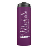 Blush roze gepersonaliseerde bridesmaid thermosbeker (Voorkant)