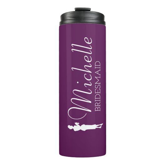 Blush roze gepersonaliseerde bridesmaid thermosbeker (Voorkant)