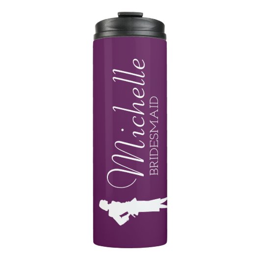Blush roze gepersonaliseerde bridesmaid thermosbeker (Voorkant)