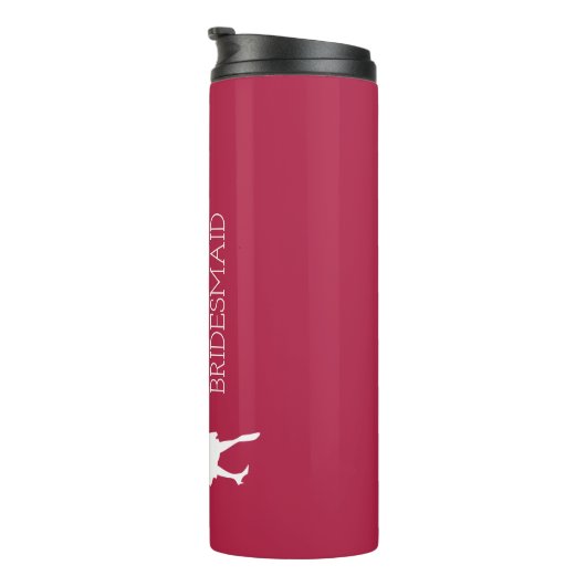 Blush roze gepersonaliseerde bridesmaïde thermisch thermosbeker (Geroteerd rechts)