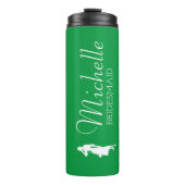 Blush roze gepersonaliseerde bridesmaïde thermisch thermosbeker (Voorkant)