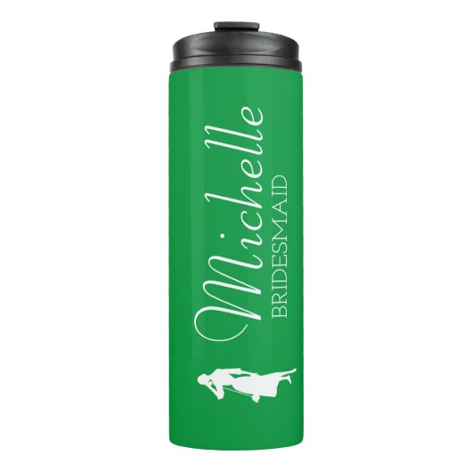 Blush roze gepersonaliseerde bridesmaïde thermisch thermosbeker (Voorkant)