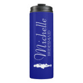 Blush roze gepersonaliseerde bridesmaïde thermisch thermosbeker (Voorkant)