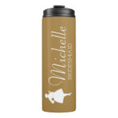 Blush roze gepersonaliseerde bridesmaïde thermisch thermosbeker (Voorkant)