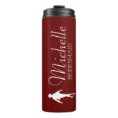 Blush roze gepersonaliseerde bridesmaïde thermisch thermosbeker (Voorkant)