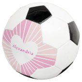 Blush roze gepersonaliseerde naam hart voetbal (Drie kwart)